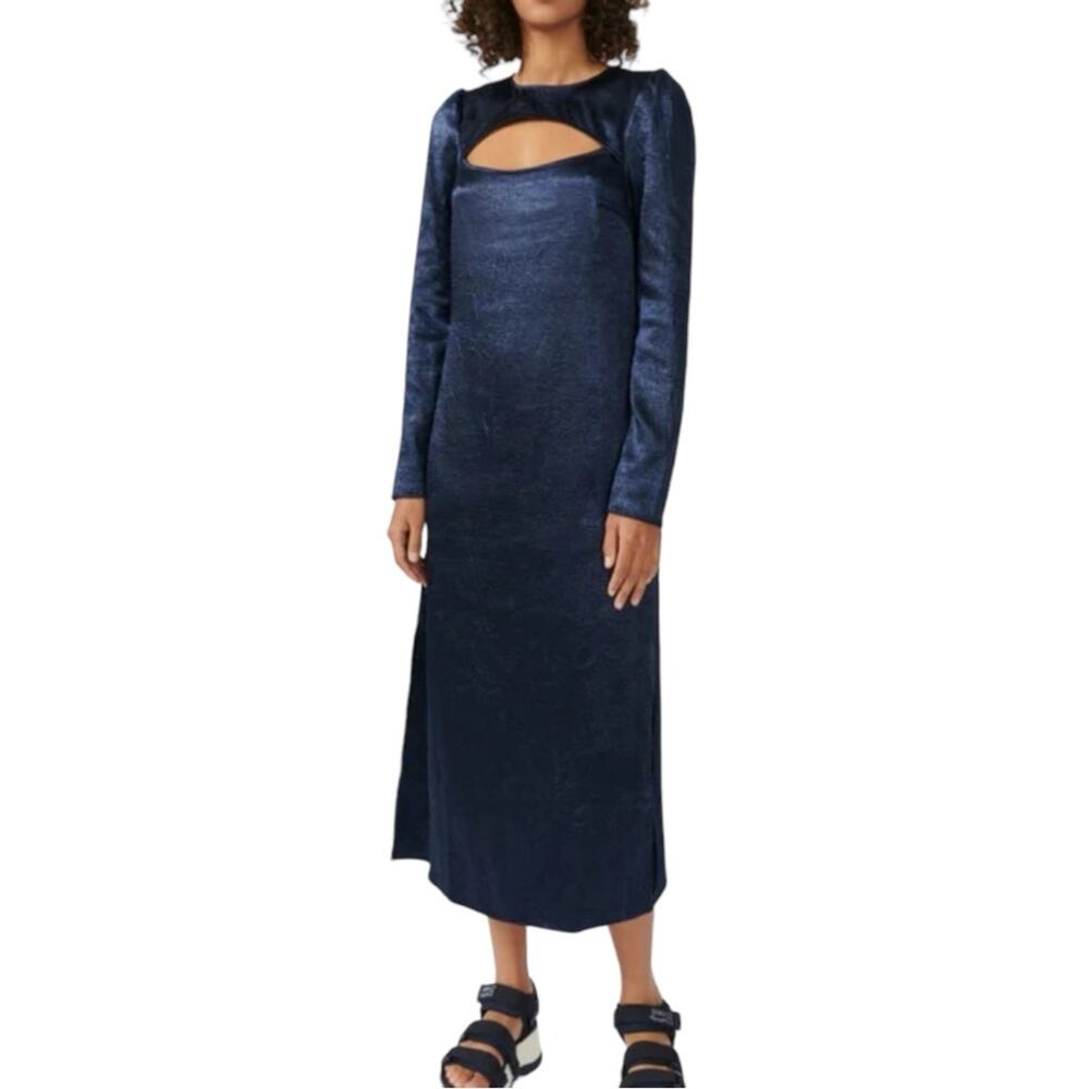 NWT Baum Und Pferdgarten Aneto Long Sleeve Sheath Midi Dress 38 US6 Navy Blazer